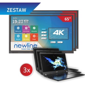 Zestaw 4 Kraszewski: 3x Monitor interaktywny Newline TT-6519RS + 3x Laptop Acer i5