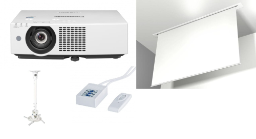 zestaw projektor panasonic vmz51 ekran do zabudowy contour i uchwyt sterowanie.png
