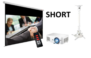 Zestaw Short Projektor PS502W + Ekran Avtek Electric rozmiar do wyboru + uchwyt do projektora