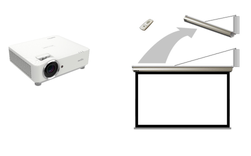 Zestaw PARAFIA Ekran Wenus 220 tkanina do projekcji wstecznej Projektor Vivitek DU3661Z.png