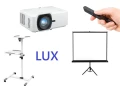 Zestaw-LUX Projektor-LS741HD---Ekran-na-statywie-Tripod-Pro-rozmiar-do-wyboru---Stolik-pod-projektor-2-polki---pilot-do-zmiany-slajdow (1).png