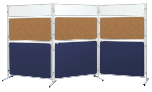 Tablica moderacyjna PRESTIGE suchościeralna magnetyczna, korkowa lub tekstylna rozmiar jednego modułu od 120x30 do 120x180 cm